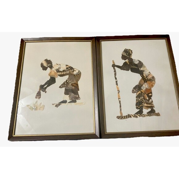 Two Vintage South African Framed Hand Crafted Butterfly Wing Art in Frames - Picture 10 of 16